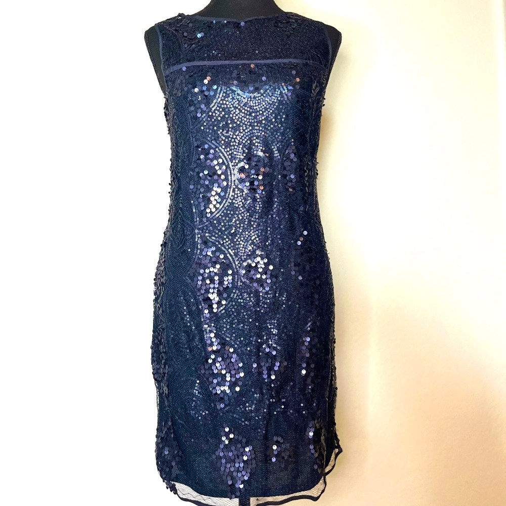 NWT Max Studio navy sequin cocktail dress